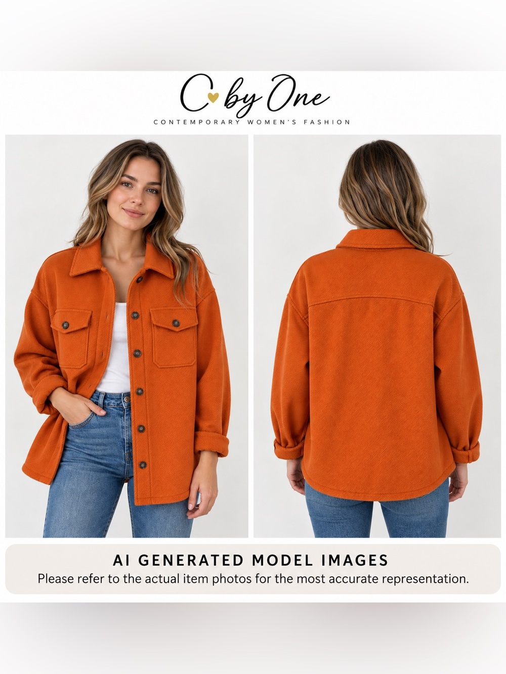 C By One Oversized Shacket Medium Utility Workwear Button Front Shirt Jacket NWT